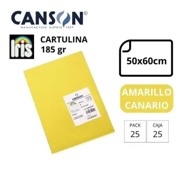 CARTULINA CANSON IRIS  50×65CM 185 GRAMOS  AMARILLO CANARIO
