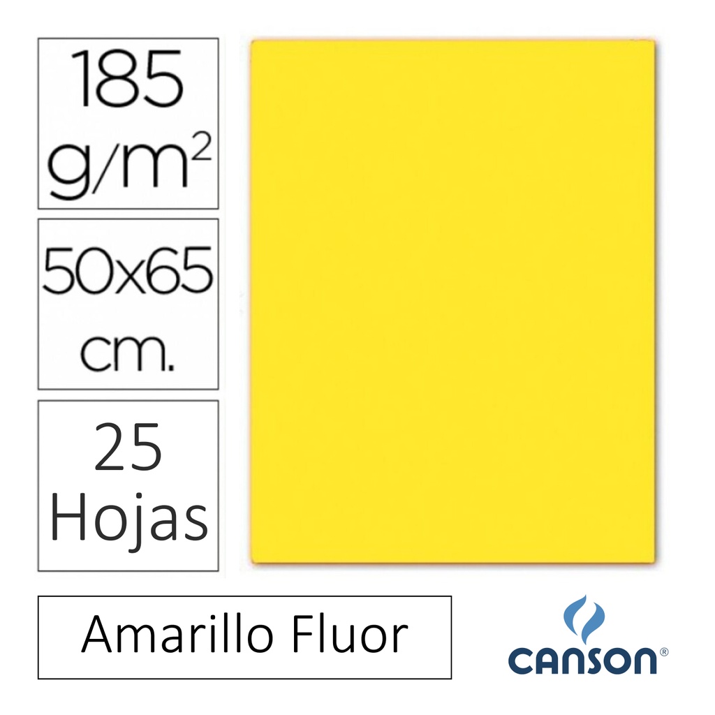 CARTULINA CANSON IRIS  50×65CM 185 GRAMOS  AMARILLO FLUOR 