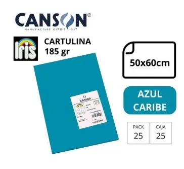 CARTULINA CANSON IRIS  50×65CM 185 GRAMOS CARIBE 