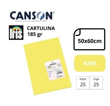 CARTULINA CANSON IRIS  50×65CM 185 GRAMOS KIWI