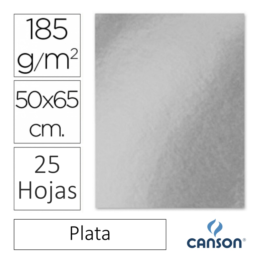 CARTULINA CANSON IRIS 50×65CM PLATA