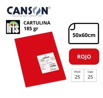 CARTULINA CANSON IRIS  50×65CM 185 GRAMOS  ROJO