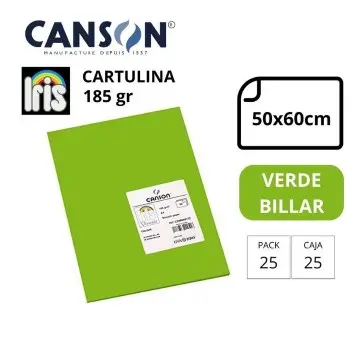 CARTULINA CANSON IRIS  50×65CM 185 GRAMOS  VERDE BILLAR