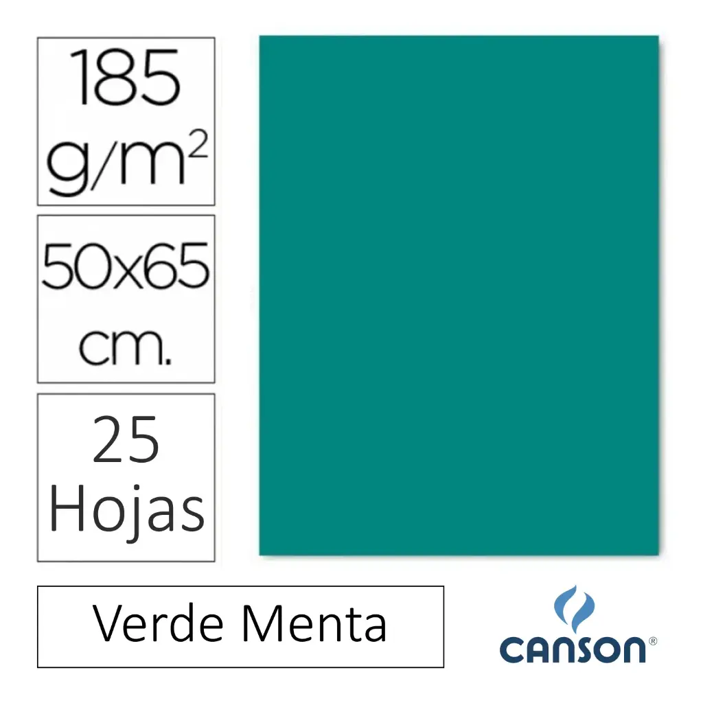 CARTULINA CANSON IRIS 50×65CM VERDE MENTA