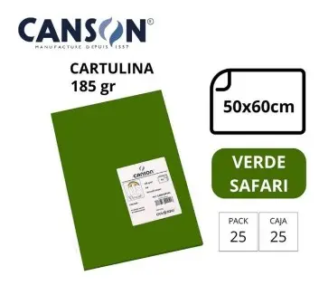 CARTULINA CANSON IRIS  50×65CM 185 GRAMOS VERDE SAFARI