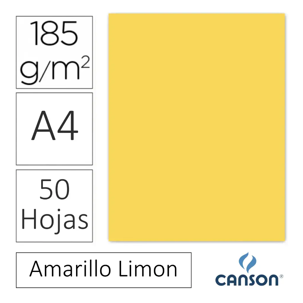 CARTULINA CANSON IRIS A4 AMARILLO LIMON