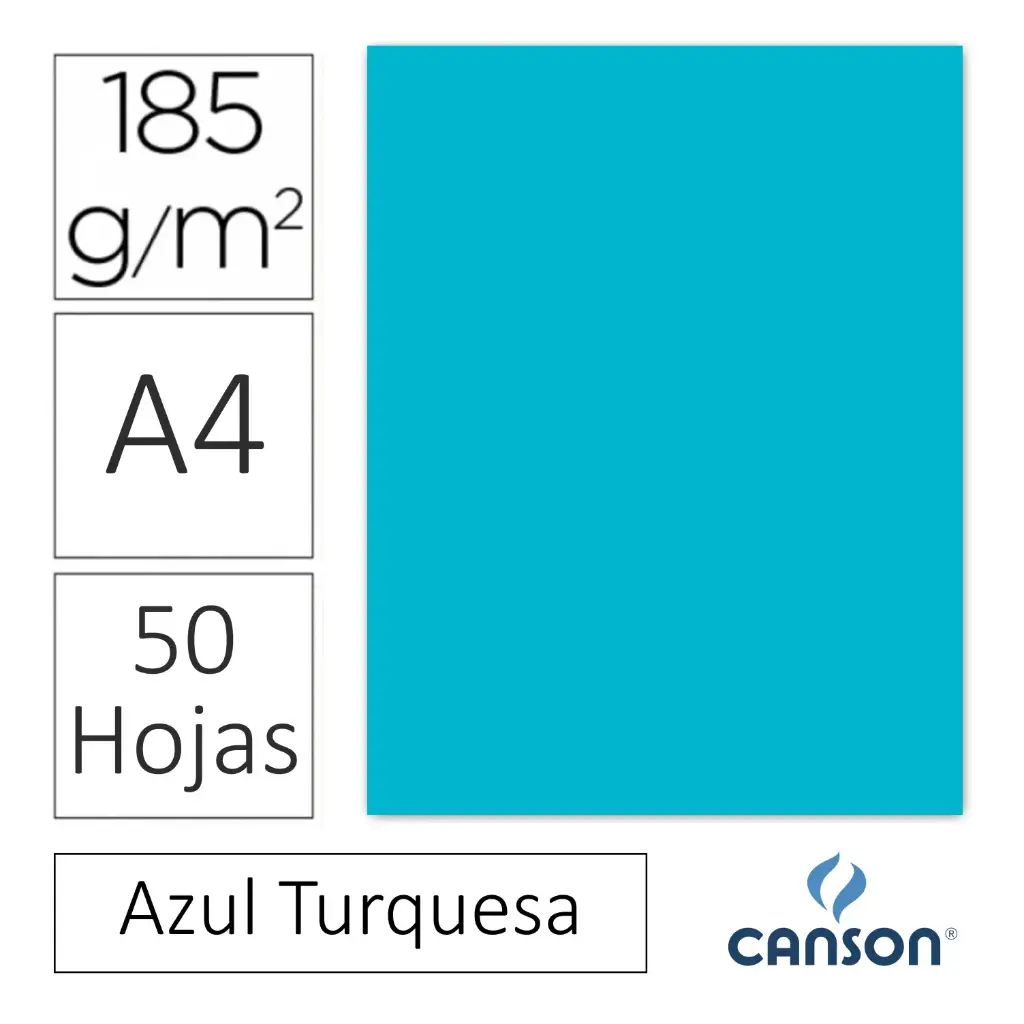 CARTULINA CANSON IRIS A4 AZUL TURQUESA
