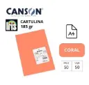 CARTULINA CANSON IRIS A4 CORAL