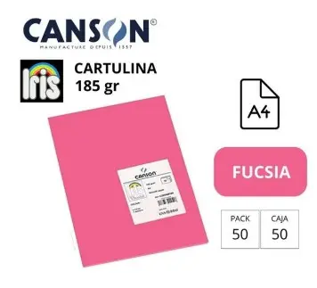 CARTULINA CANSON IRIS A4 185 GRAMOS FUCSIA