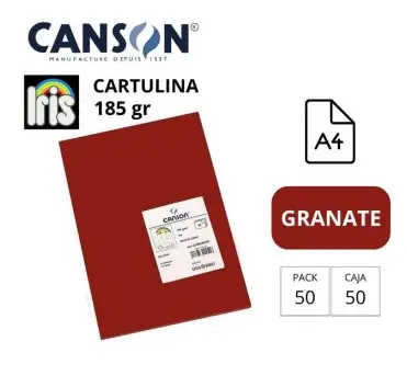 CARTULINA CANSON IRIS A4 185 GRAMOS GRANATE