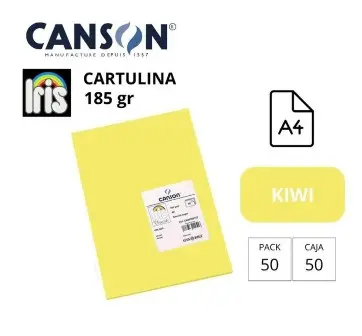 CARTULINA CANSON IRIS A4 185 GRAMOS KIWI 