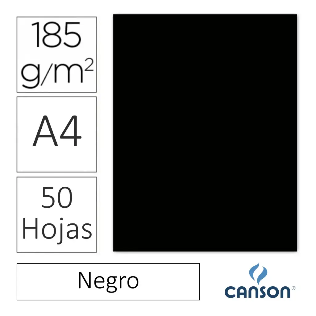 CARTULINA CANSON IRIS A4 NEGRO