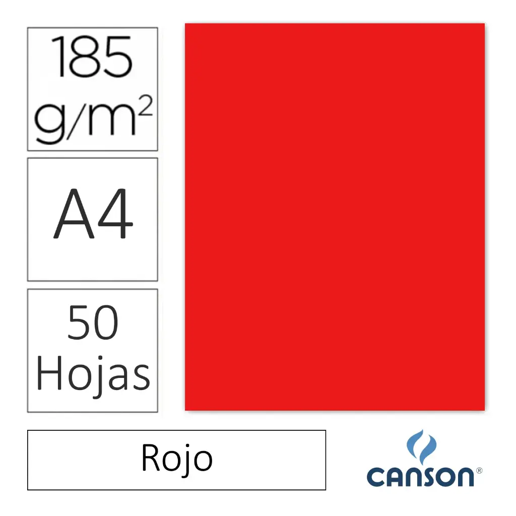 CARTULINA CANSON IRIS A4 ROJO
