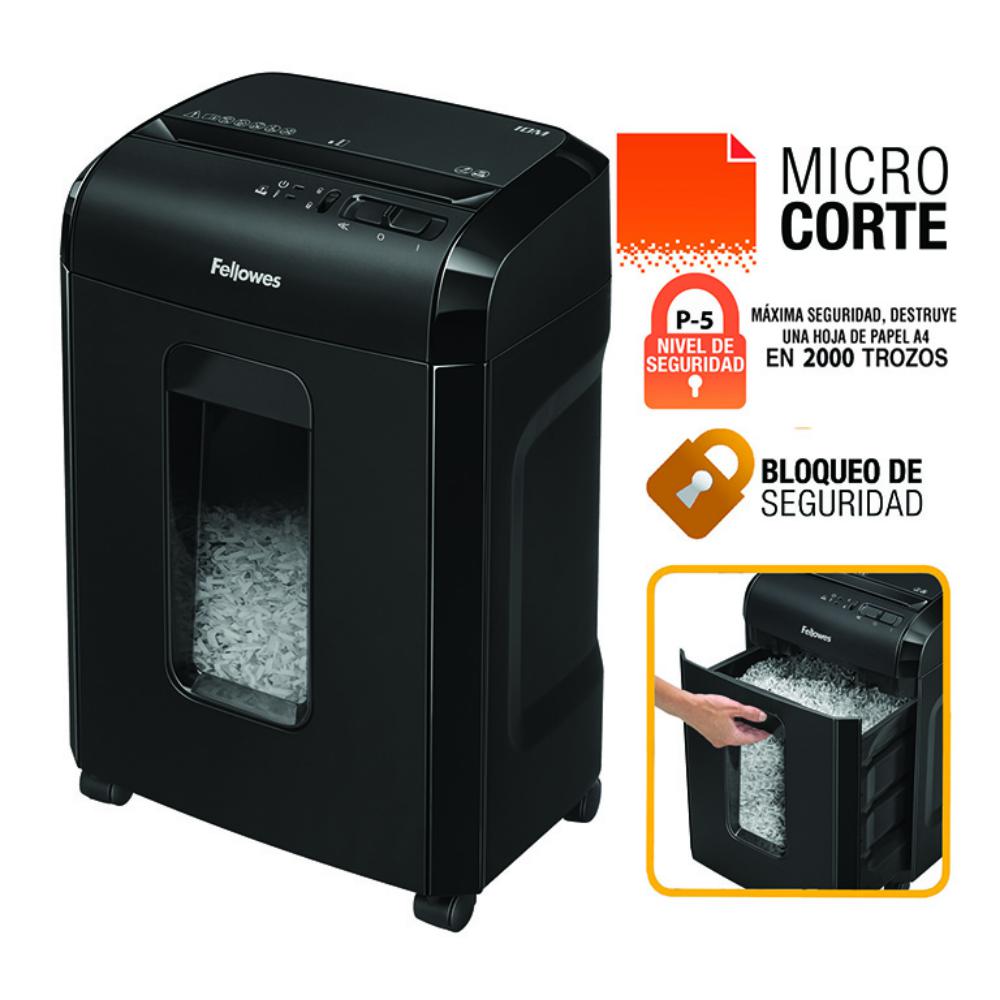 DESTRUCTORA DE DOCUMENTOS FELLOWES 10M MICROCORTE P-5 10 HOJAS