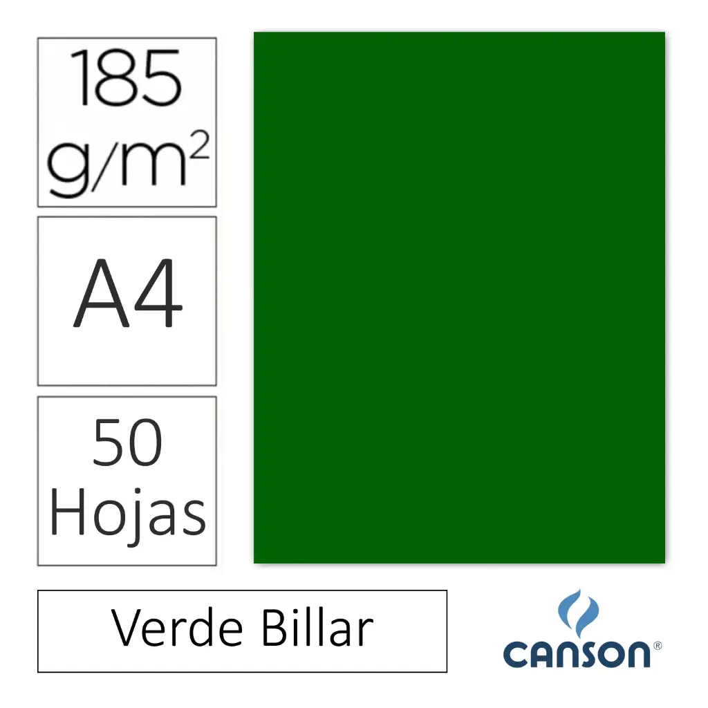 CARTULINA CANSON IRIS A4 VERDE BILLAR