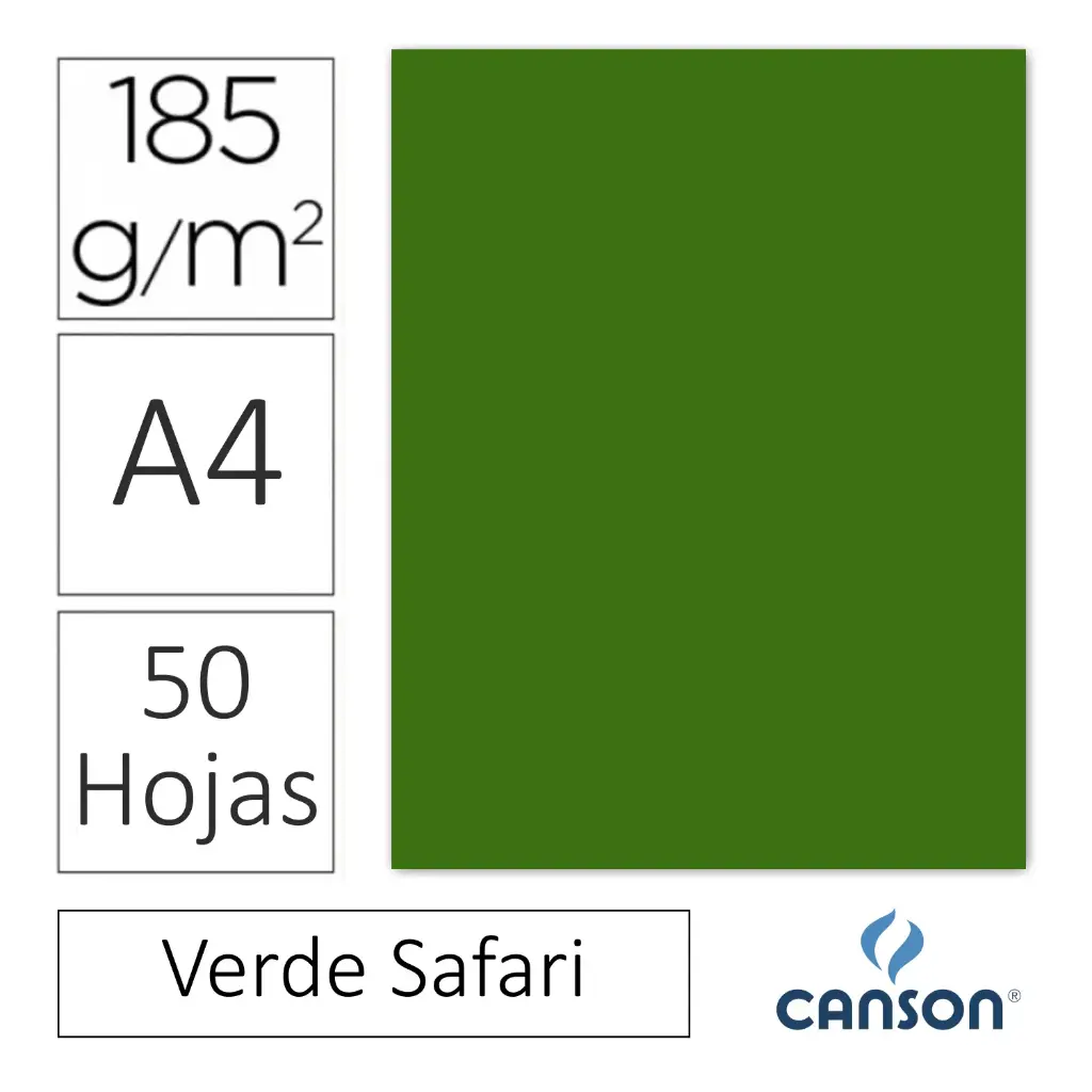 CARTULINA CANSON IRIS A4 VERDE SAFARI