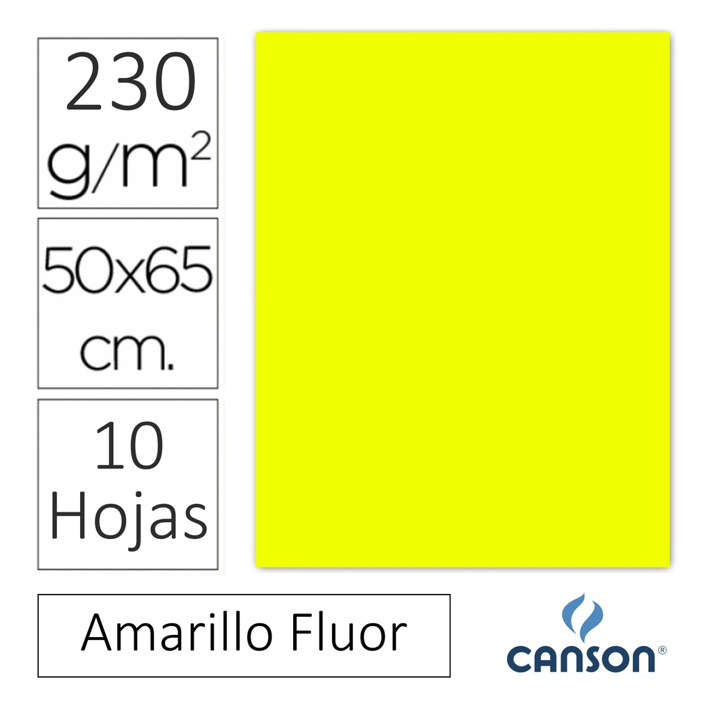 CARTULINA FLUORESCENTE SADIPAL 50×65CM AMARILLO 