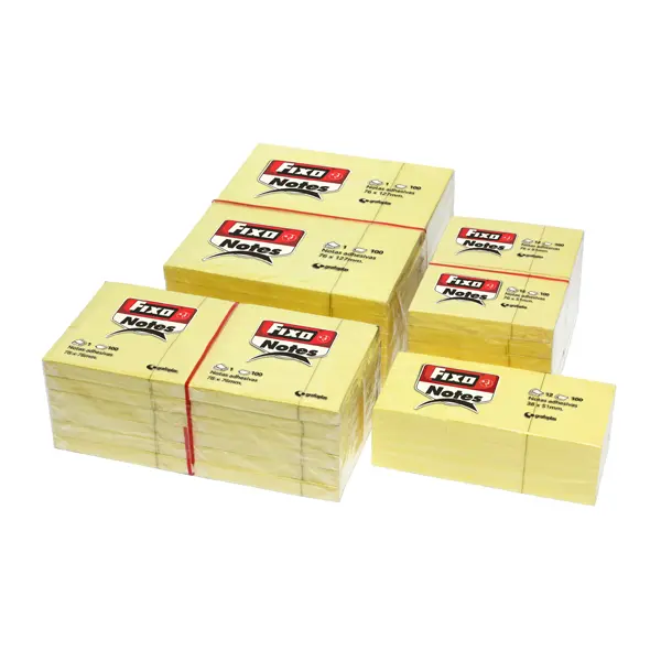 BLOC NOTAS ADHESIVAS FIXO 40×50 MM AMARILLAS 100 HOJAS