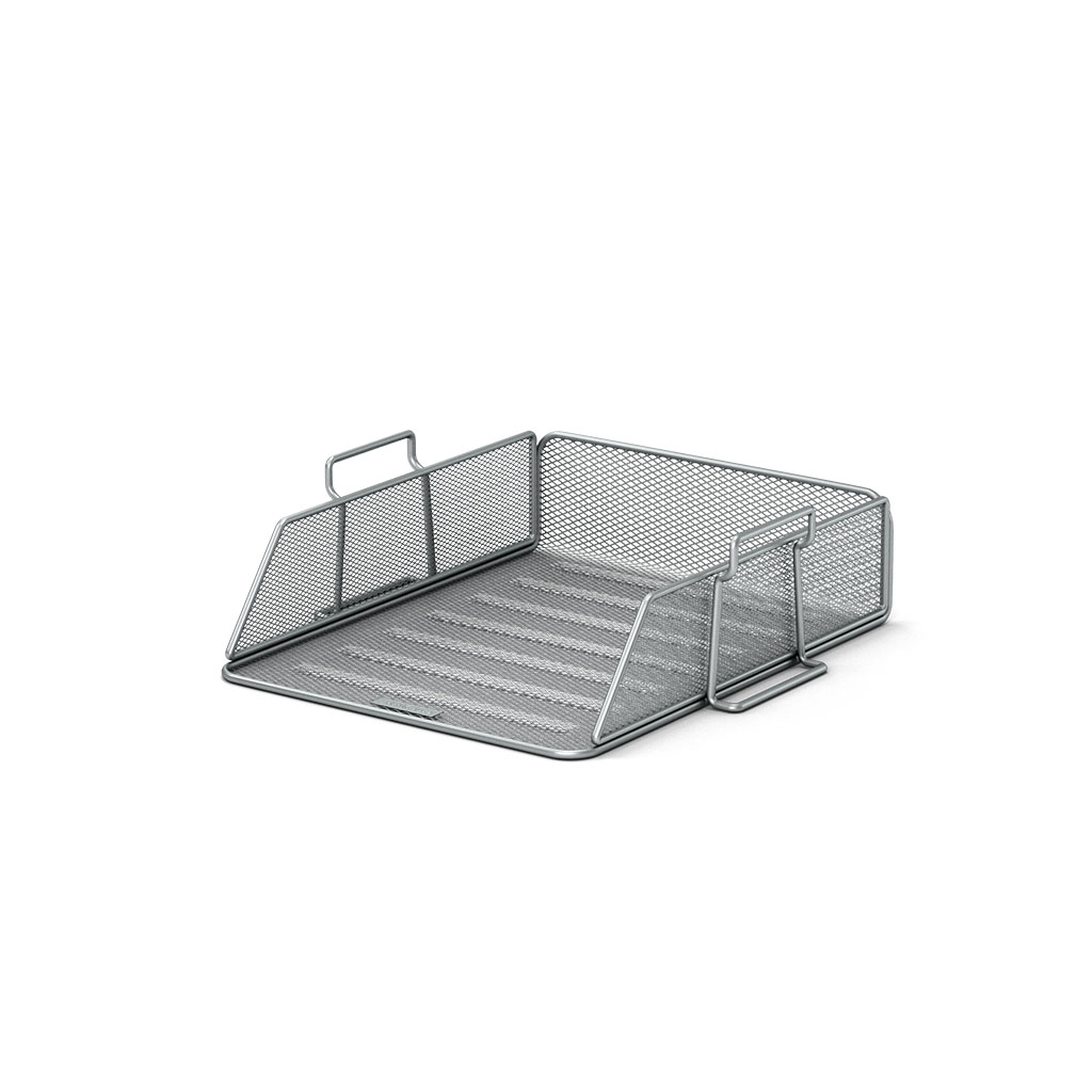 BANDEJA SOBREMESA REJILLA METAL PLATA 290 x 77 x 340