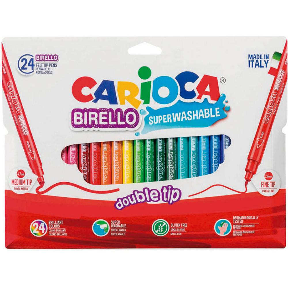 ROTULADOR CARIOCA 2 PUNTAS CAJA 24 COLORES
