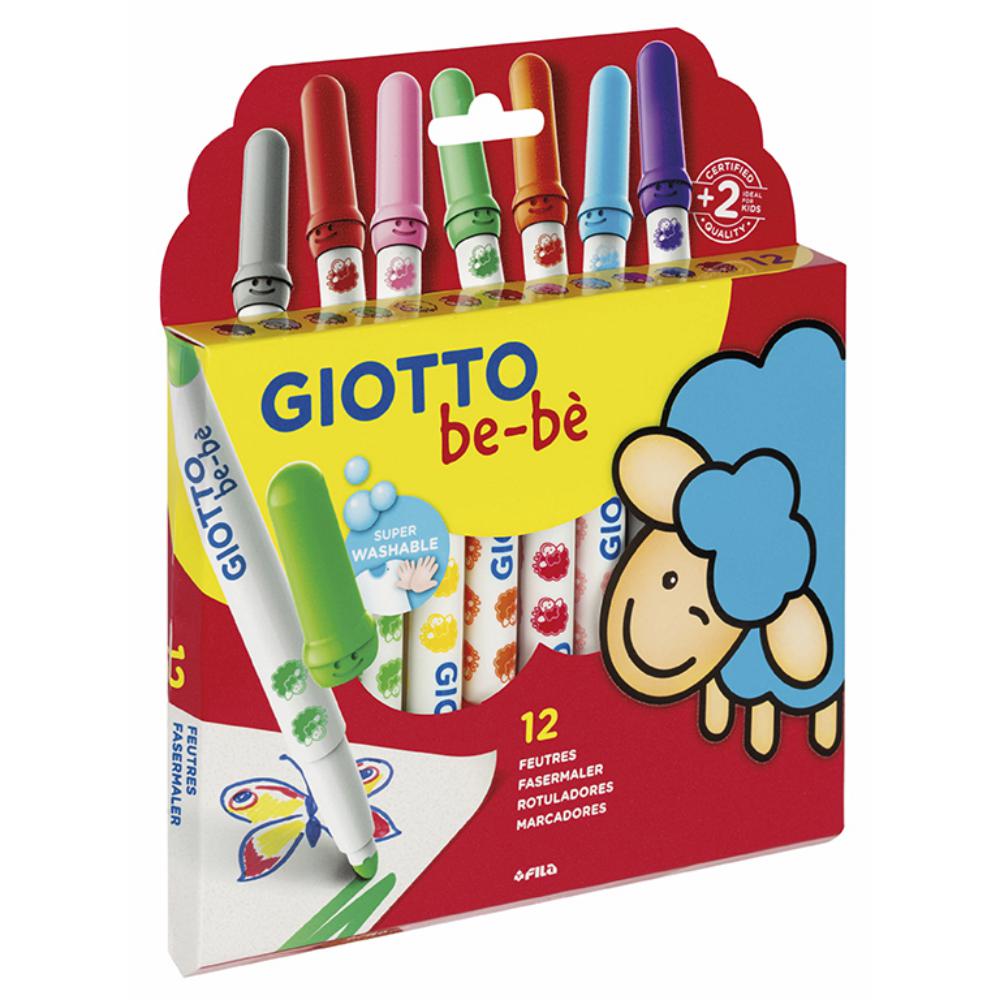 ROTULADOR GIOTTO SUPER BEBE CAJA 12 COLORES SURTIDOS