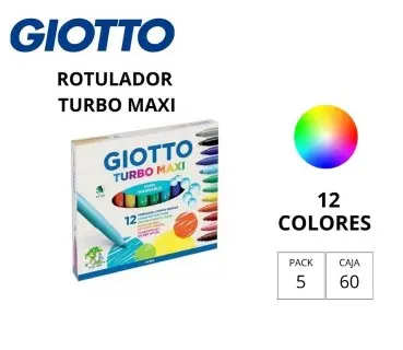 ROTULADOR GIOTTO TURBO MAXI CAJA 12 COLORES