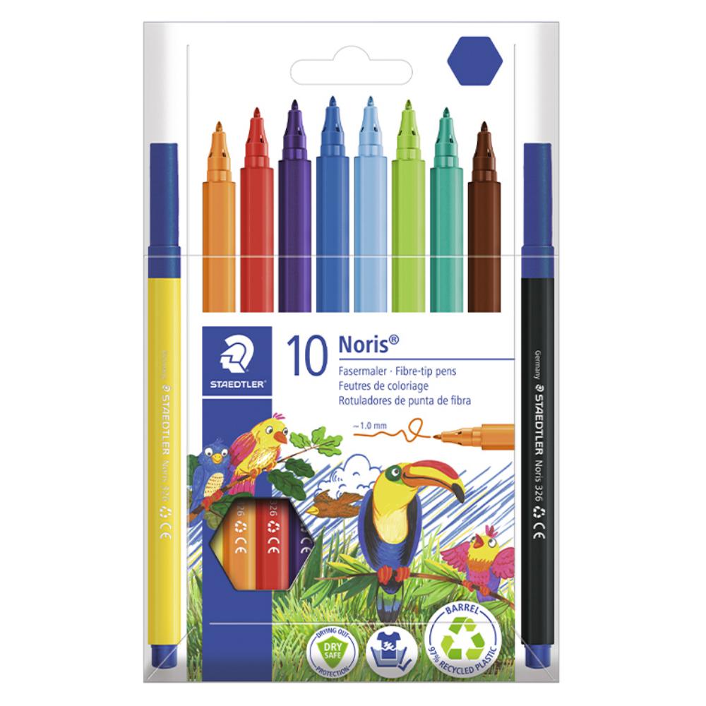 ROTULADOR STAEDTLER NORIS CLUB SLIM ESTUCHE CARTÓN RECICLADO 10 COLORES 