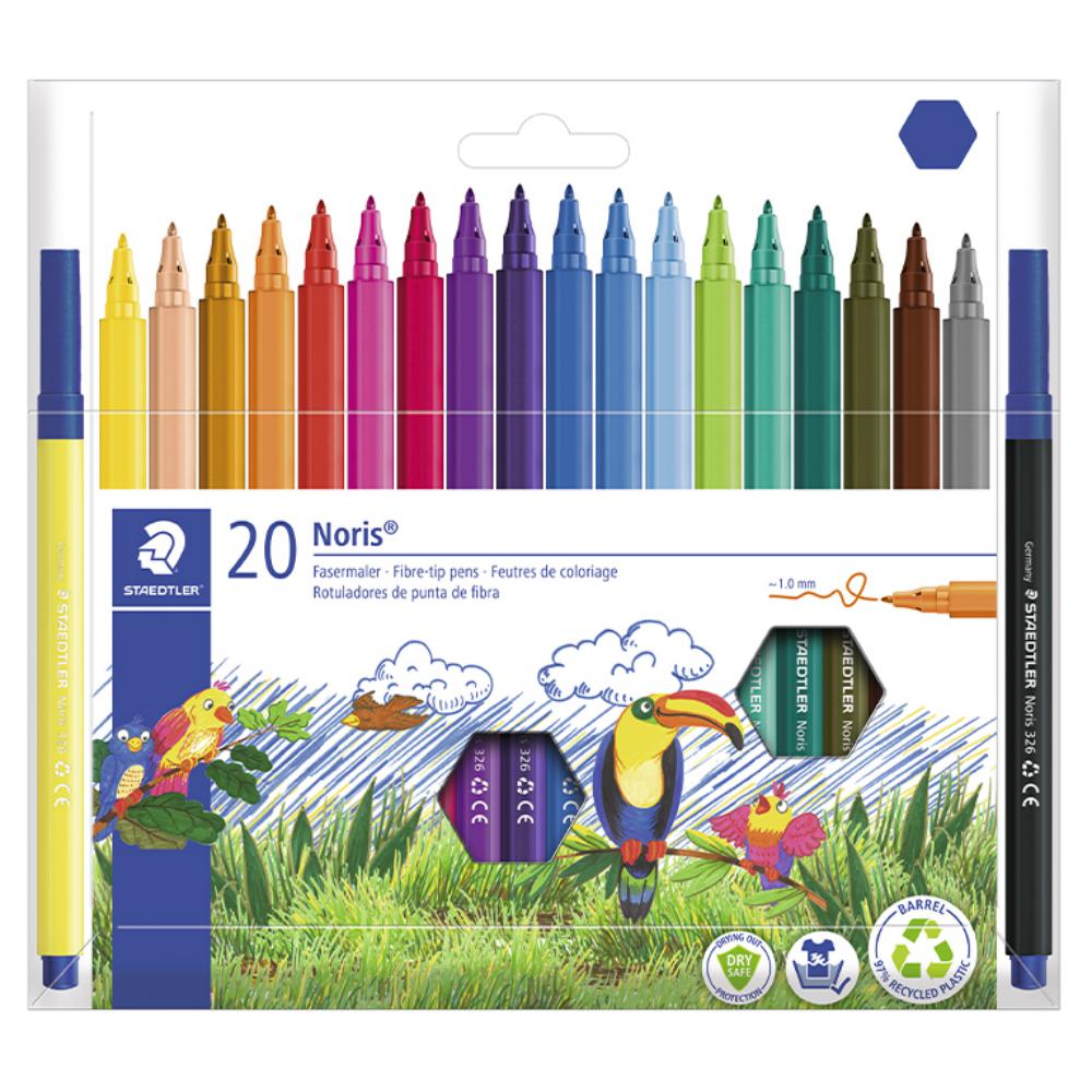 ROTULADOR STAEDTLER NORIS CLUB SLIM ESTUCHE CARTÓN RECICLADO 20 COLORES 