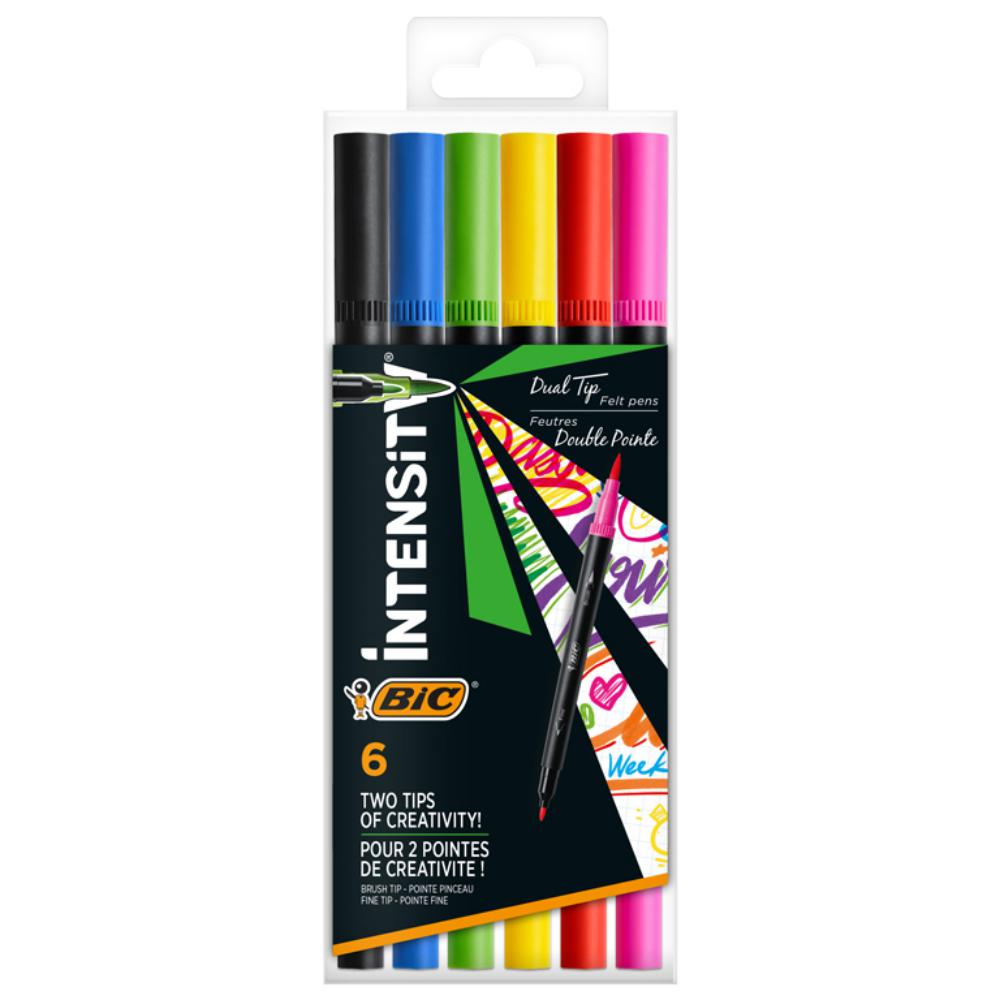 ROTULADORES BIC INTENSITY DUAL TIP PACK DE 6 COLORES SURTIDOS