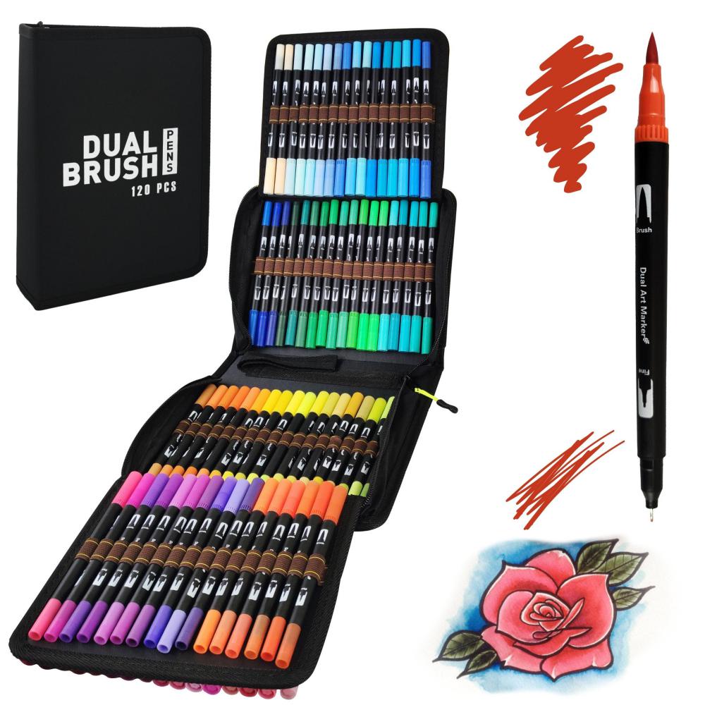 ROTULADORES LETTERING DOBLE PUNTA RAYLU PAPER ESTUCHE 120 UNIDADES