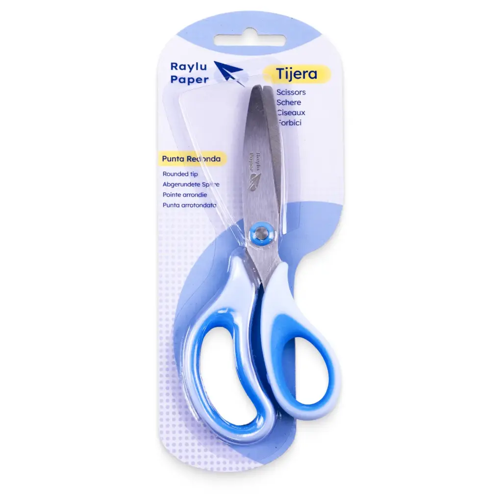 TIJERA ERGO CUT 14 CM RAYLU AZUL