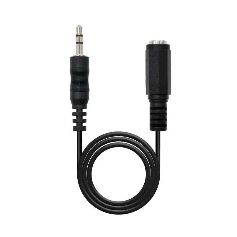 CABLE AUDIO JACK 3,5 MM MACHO A HEMBRA 3 METROS NEGRO