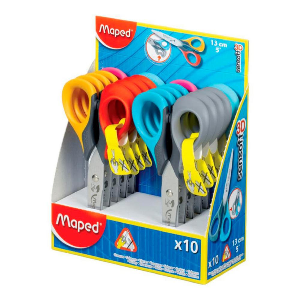 TIJERA SENSOFT MAPED 13CM ZURDOS COLORES SURTIDOS