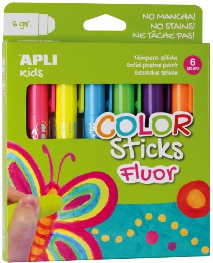 TEMPERA SOLIDA APLI FLUOR 6GR 6 UNIDADES