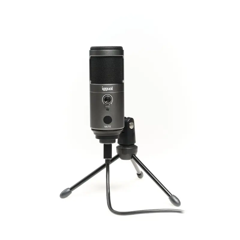 MICRÓFONO CONDENSADOR IGGUAL PODCASTING PRO GRIS