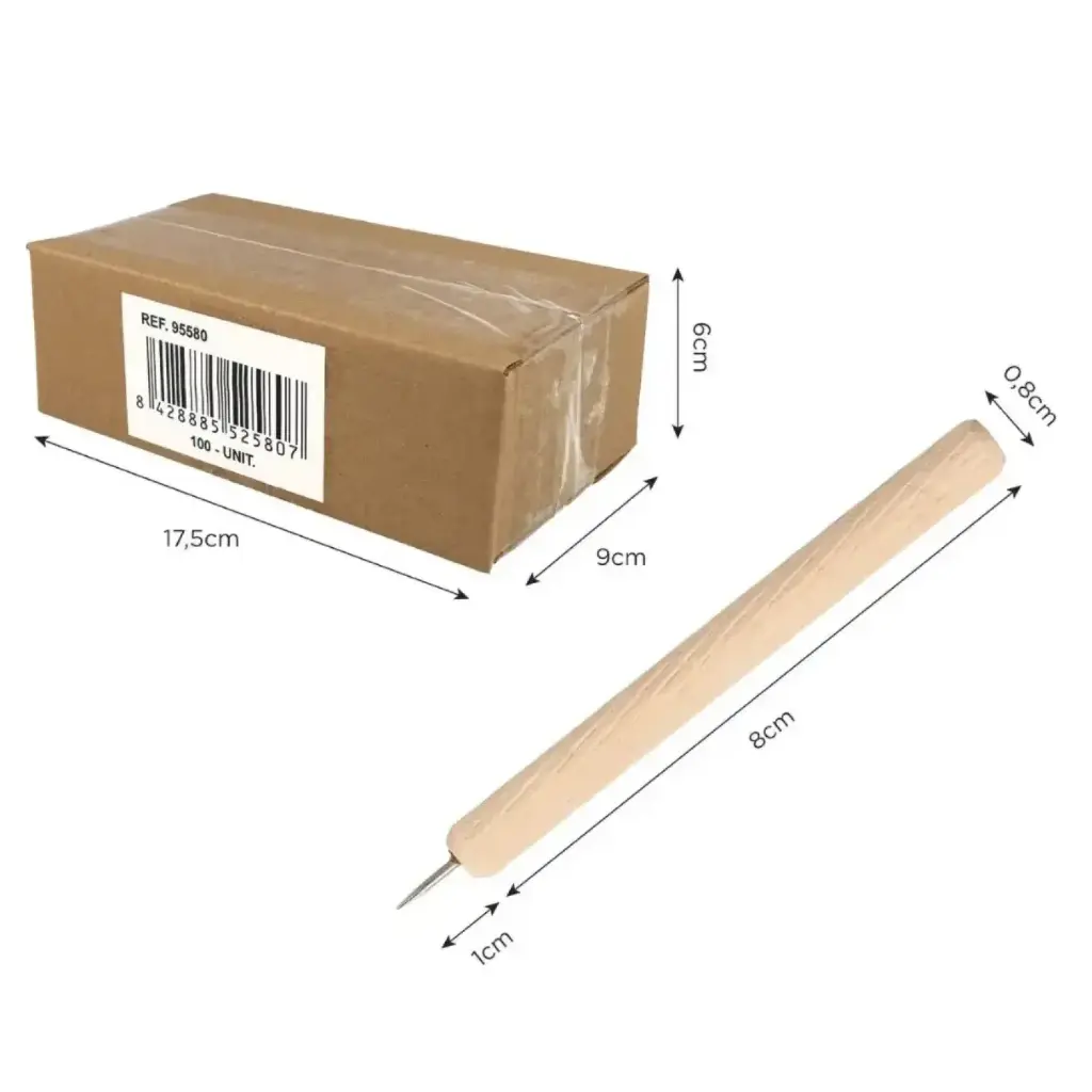 PUNZÓN PARA PICADO MANGO DE MADERA Y PUNTA METÁLICA INNSPIRO 100 UDS