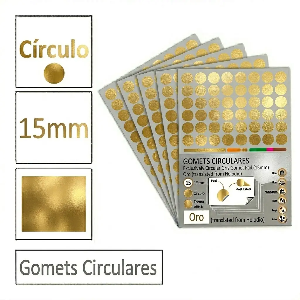 GOMETS CIRCULO MEDIANO Ø 15 MM METAL ORO