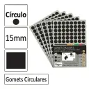 GOMETS CIRCULO MEDIANO Ø 15 MM NEGRO