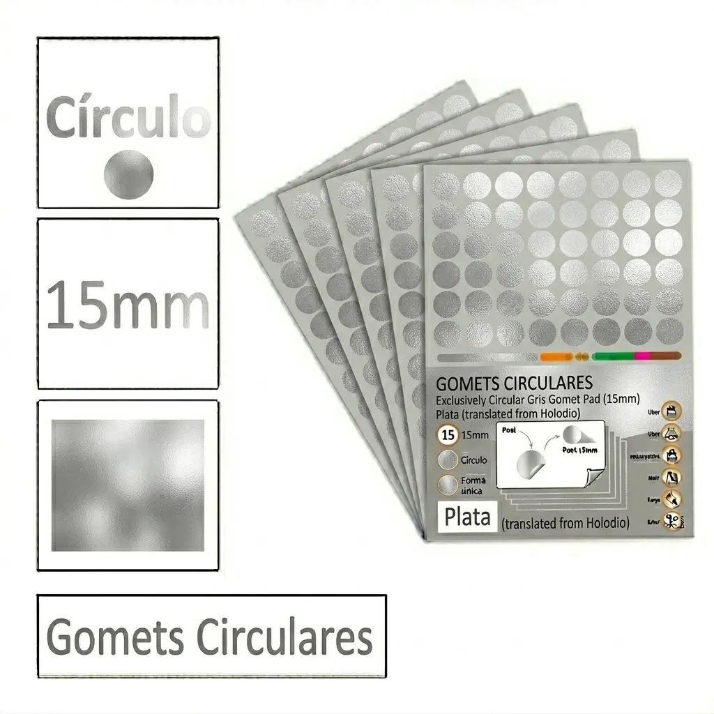 GOMETS CIRCULO MEDIANO Ø 15 MM PLATA