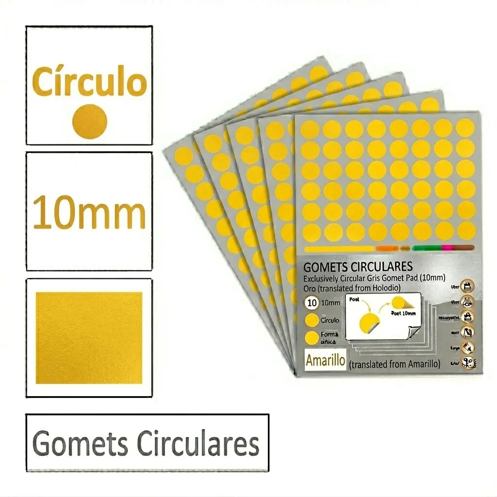 GOMETS CIRCULO PEQUEÑO Ø 10 MM AMARILLO