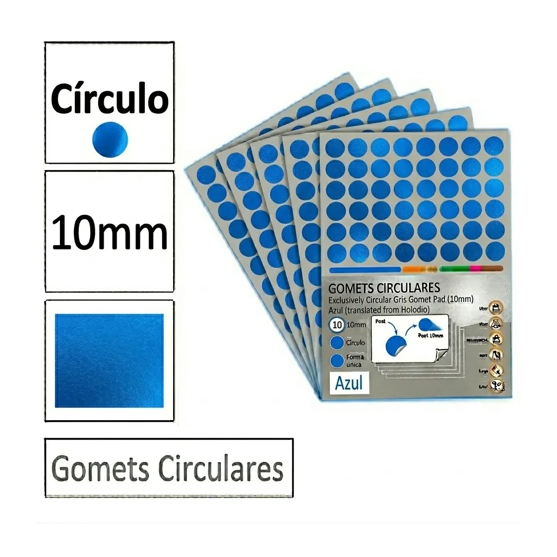 GOMETS CIRCULO PEQUEÑO Ø 10 MM AZUL