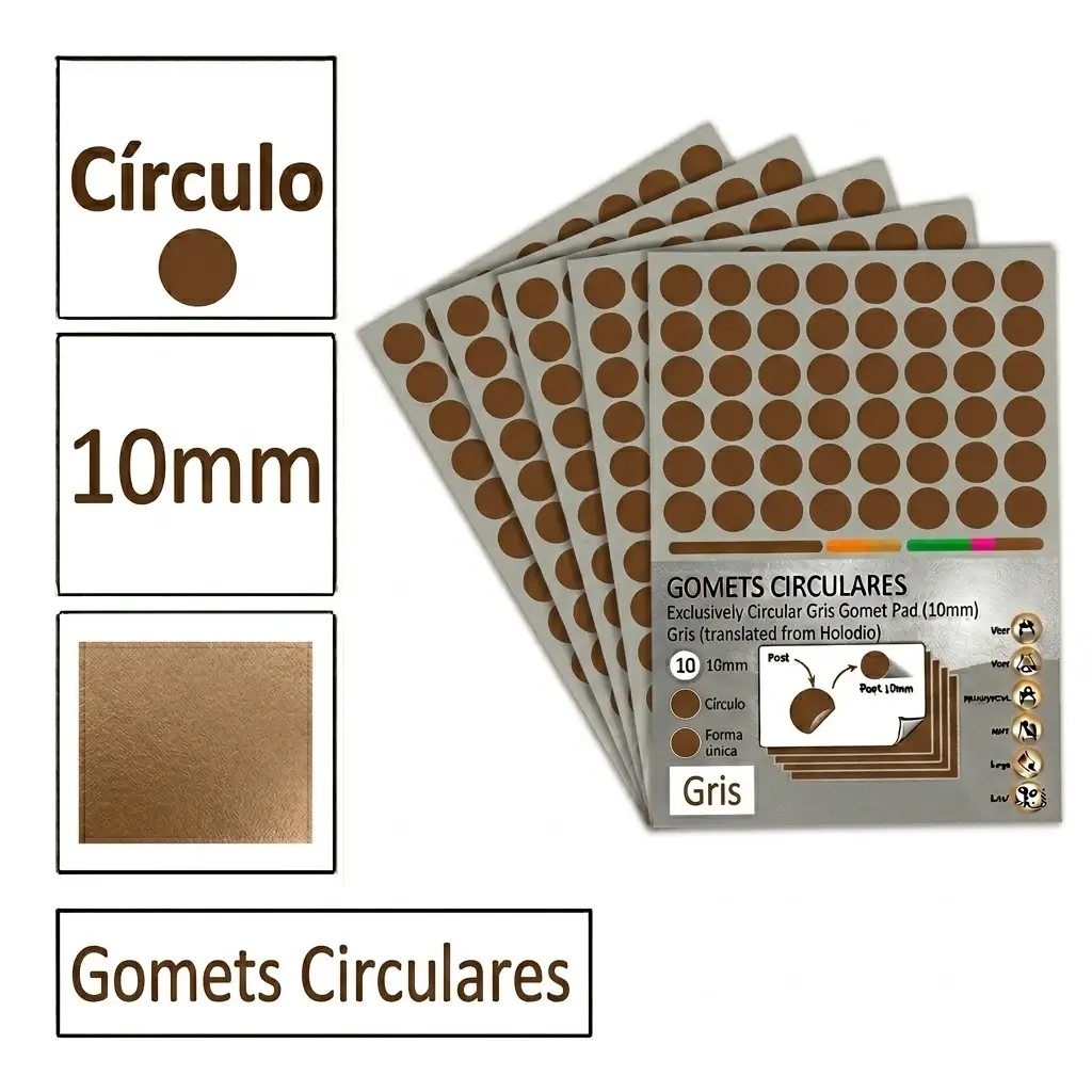 GOMETS CIRCULO PEQUEÑO Ø 10 MM MARRON