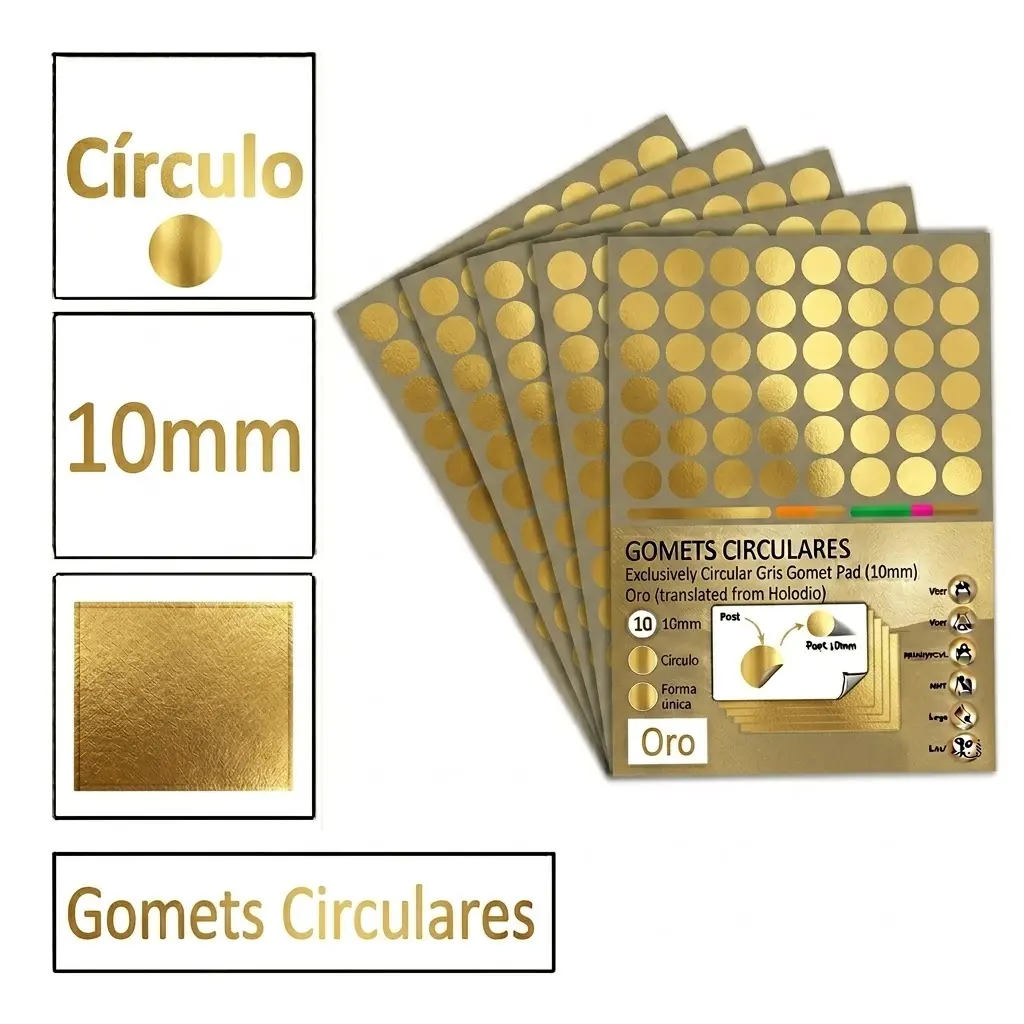 GOMETS CIRCULO PEQUEÑO Ø 10 MM METAL ORO