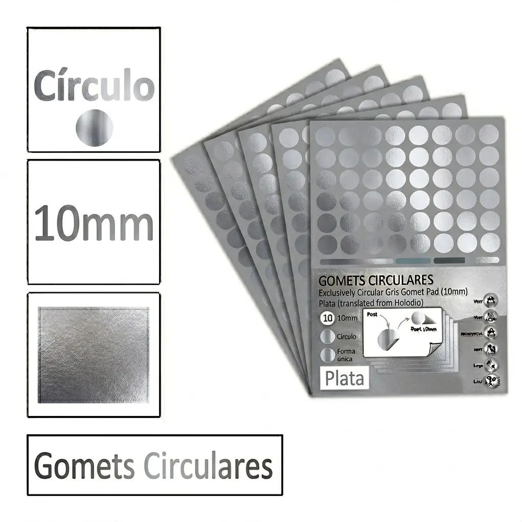 GOMETS CIRCULO PEQUEÑO Ø 10 MM METAL PLATA