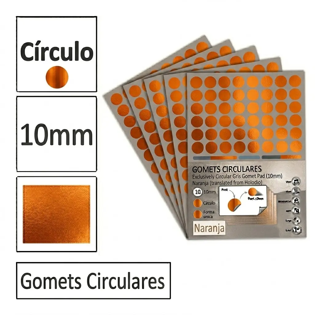 GOMETS CIRCULO PEQUEÑO Ø 10 MM NARANJA