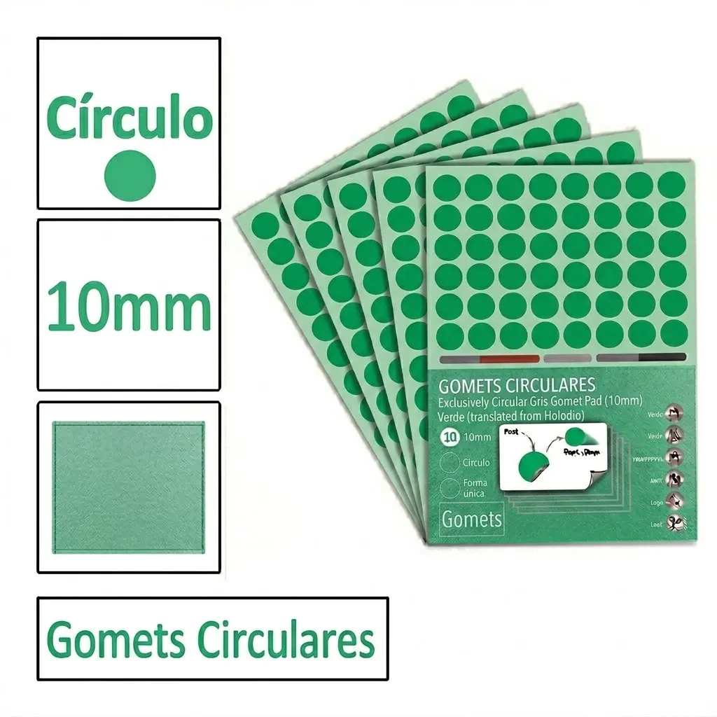GOMETS CIRCULO PEQUEÑO Ø 10 MM VERDE
