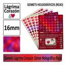 GOMETS CORAZON LAGRIMA Ø 16 MM HOLOGRAFICO ROJO
