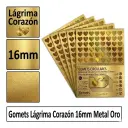 GOMETS CORAZON LAGRIMA Ø 16 MM METAL ORO
