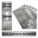 GOMETS CORAZON LAGRIMA Ø 16 MM METAL PLATA