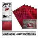GOMETS CORAZON LAGRIMA Ø 16 MM METAL ROJO